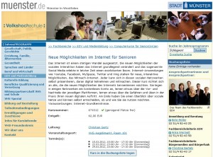 Programminformation VHS-Kurs Münster Neue Möglichkeiten im Internet