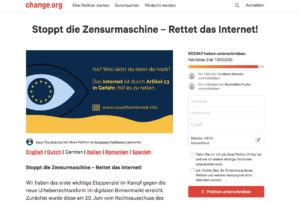 Screenshot von der Petition zum Thema LSR 2018.